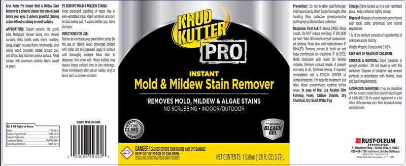 Krud Kuttter Pro Instant Mold & Mildew Stain Remover